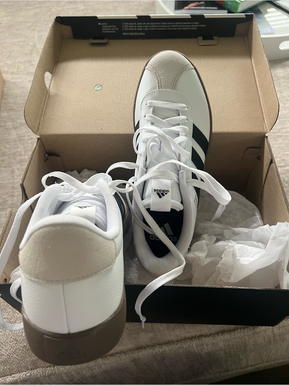Adidas VL Court 3.0 White with Black Stripes Men's Sneaker